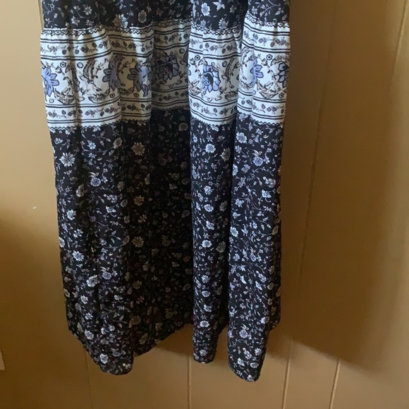 Knox Rose Navy Blue Floral High Neck  Maxi Dress - Picture 3 of 4
